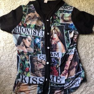 Graphic Blouse Button-up